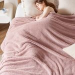 Bedsure Pink Queen Blanket for Bed - Super Soft Cozy Blankets for Women, Cute Small Blanket for Girls, 90x90 Inches