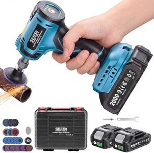 SEESII Cordless Right Angle Die Grinder Kit, 1/4" Brushless Electric Grinder w/ 2 Batteries & 23PCS 2“ Accessories, 4-Speed (10000–24500 RPM), Lightweight Power Tool for Grinding Deburring Engraving