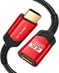 JSAUX HDMI Extension Cable, 1M 4K@60Hz HDR High Speed HDMI 2.0 Extender HDMI Male to Female Lead Support 3D, 18Gbps, ARC, Ethernet Compatible for TV Stick, Roku Fire Stick, Blu-Ray, PS3/PS4 - Red