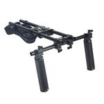 NICEYRIG Camera Shoulder Rig 15mm Shoulder Pad Support System for DSLR Camera Cinema Camcorder, Shoulder Mount Rig with Base Plate, Aluminum Alloy 15mm Rod, Handle Set - 435