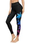 ATTRACO Womens Swim Leggings Sun Protection Long Swimming Pants Tummy Control M