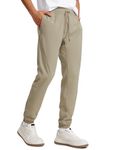 CRZ YOGA Men's Lightweight Jogger Pants Elastic Stretchy Sports Pants with Side Pockets - 30 Inches Khali Barley L