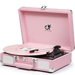 Vintage Pink Suitcase Record Player