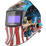 ARCCAPTAIN Welding Helmets Auto Darkening, True Color Solar Powered Welding Mask with 4 Arc Sensor, 1/1/1/1 Optical Clarity and Adjustable Shade 4/9-13 Welder Helmet, Eagle Design