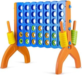 Ayeboovi Giant 4-in-A-Row, Jumbo 4-to-Score Yard Game for Kids and Adults Indoor Outdoor Party Family Connect Games Set with Quick Release Slider & Carrying Bag