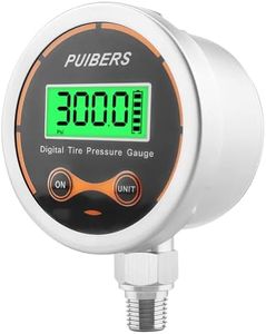 PUIBERS 300 Psi Digital Water Pressure Gauge 1/4 NPT Lower Mount，Media Water, Air or Oil Pressure Gauge 304 Stainless ±0.25% Accuracy,Suitable for Home Water Pipe, HVAC,Air Pressure Measuring