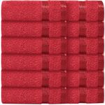 Casabella Face Towels-100% Cotton 12 Pack Set of Flannel Face Cloths Soft & Absorbent Fingertip Towels Perfect for Cleansing & Makeup Removal, Premium Quality Washcloths 30x30cm-Red Face Flannel