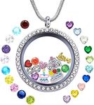 JOLIN Happy Birthday Gift, Women Girl's Floating Locket Necklace for Grandma, Mom, Mum, Wife, Daughter, Granddaughter, Aunt, Niece, Cousin, Best Friend, Sister, Classmate, Teacher, Girl Friend