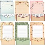 KSIWRE Stationery Writing Paper with Envelopes, Sweet Floral Style Lined Stationary Paper，36 PCS Letter Writing Paper with 18 PCS Envelopes, for Invitations Gifts Holiday Wishes