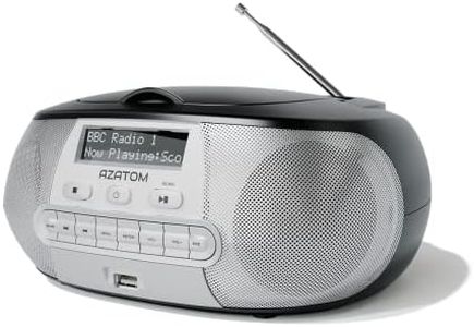 Zenith DAB Digital FM Radio CD Boombox: AZATOM Zenith Z2 - CD Player - DAB/DAB+ 'Future Ready' - FM Radio - USB MP3 Player - Premium Stereo Sound - Mains or Battery Powered - Portable - (Black/Silver)