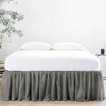 Linenweaves Bed Skirt Twin Size 18 Inch Drop | Solid Pattern Microfiber Easyfit | Tailored Wrinkle Fade Resistance Soft Fabric Stylish Design Bed Frame Legs Cover- (Charcol Grey, 39 * 75 in)