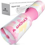 AMONAX Barbell Squat Pad, Extra Thick Foam Padding for Neck & Shoulder Support, Heavy Duty Gym Fitness Workout Cover for Women Hip Thrusts, Weight Lifting and Heavy Squats (Pink Camouflage - Leather)