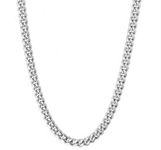 Silver 5mm stainless steel cuban Miami chain link. 18", 20", 22" 24". Diamond cut high grade craftsmanship for mens women unisex. (22)