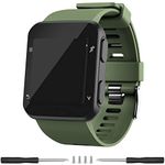 Meifox Garmin Forerunner 35 Band,Solf Silicone Replacement Bands for Garmin Forerunner 35 Watch (Military Green)