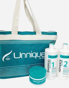 UNNIQUE Advanced Keratin Kit Professional Keratin Treatment Deep-Penetrating Structural Hair Repair and Cuticle Sealant 32oz Back-Bar Volume weather-proofs hair for touchably soft results 32 FL Oz