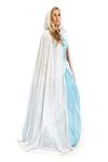 Little Adventures Deluxe Velvet Adult Cloak Cape with Lined Hood (White)