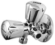 JAGGER JTO2217 Full Brass 2 In 1 Or Two Way Angle Valve For Bthroom/Toilet For Faucet Or Cistern Connection With Teflon Tape And Wall Flange (SLEEK)