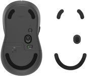 kwmobile Mouse Feet Replacement Compatible with Logitech M650 L / M750 L Computer Mouse Skates Sticker - Black