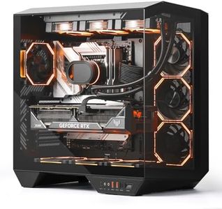 darkFlash Full-Tower ATX Gaming PC Case, Back Plug-in Motherboard, Dual-Chamber, Panoramic Glass, Up to 2 x 360mm Radiators, RTX 40 Compatible(DY470) (1 PWM ARGB Fans, Black)