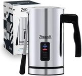 Zeppoli Milk Frother and Warmer - Electric Milk Steamer and Heater Automatic | Great as a Latte Frother and Cappuccino Maker for Coffee,Oat Milk and Hot Chocolate | Mousseur a lait Foamer with Scraper