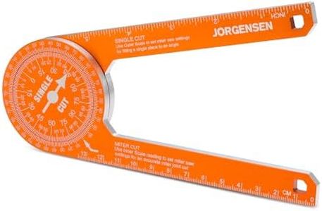Jorgensen Miter Saw Protractor 7 Inch Aluminum Protractor Angle Finder with Precision Laser-Etched Scales for Accurate Miter Cuts, Carpenters & Contractors
