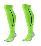 Just rider Bamboo Football Socks, Stockings for Men & Women, Knee High Length Superior Grip for Shin Guard, Anti Slip Blister Protection Anti Odour, Free Size (green)