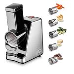 Solis Slice & More 8401 Electric Vegetable Slicer, Spiral Slicer, Multiraffel + Slicer + Vegetable Grater with 5 Cutting Drums, Stainless Steel/Plastic, 350 W