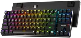 Redragon K660RGB-PRO (K556 TKL) Wireless Gaming Keyboard, 80% 87 Keys BT/2.4Ghz Tri-Mode Aluminum Mechanical Keyboard w/Mac Function Keys, Hot-Swap Sockets & Noise Absorbing Form, Red Switch