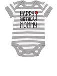 TeeStars - Happy Birthday Mommy Cute Boy / Girl Infant Mom's Gift Baby Bodysuit 6M gray/white