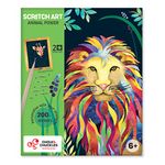 Chalk and Chuckles Animal Power Scratch Art Kit For Kids 6-12 With Stickers,Birthday Return Gifts For Girls&Boys Ages 5-10 Year Old,Diy Activity Travel Toys For Kids,Paper Craft Kit,Multicoloured