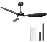 Ohniyou 52'' Ceiling Fan with Light and Remote,Black Ceiling Fans with Light and Remote Control,Outdoor Ceiling Fan Light Reversible Modern for Patios Bedroom Kitchen Nursery Conference