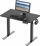 SHW Commercial Grade Height Adjustable Standing Desk, 100 x 60 cm, Black