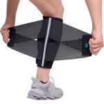 iDonua Calf Brace Compression for Torn Calf Muscle fit Men & Women, Innovative 2 Layer Elastic Calf Support Bandage for Legs adds Extra Pressure for Strain, Swelling, Cramps, Varicose Vein -L/XL