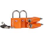 4-Pack TSA Approved Luggage Key Locks for Travel | Suitcase Locks with Keys | TSA Locks | Luggage Locks | Suitcase Padlocks with Keys | Orange