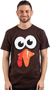 Ann Arbor T-shirt Co. Silly Turkey Face | Funny Thanksgiving Fall Joke Humor Tee Shirt for Men Women T-Shirt-(Adult,M)