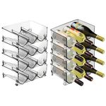 mDesign Bottle Rack — Crystal Clear Storage for Wine Bottles — Modern Wine Cellar Extends Wine and Cork Life — Set of 8 — Smoke Grey