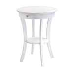 Winsome Wood Sasha Accent Table with Drawer, Curved Legs, White Finish, 20 inches