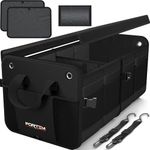 FORTEM Car Boot Organiser, Car Boot Storage, SUV Organiser, Collapsible Multi Compartments, Cars Accessories for Men Women, 600D Oxford, Non Slip Bottom, Securing Straps, Soft Cover (65L)