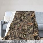 Camo Hunting Camouflage Forest Throw Blanket Super Soft Warm Bed Blankets for Couch Bedroom Sofa Office Car, All Season Cozy Flannel Plush Blanket for Girls Boys Adults, 50"X40"