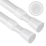 Upgrade Tension Rod, OEH Tension Rods, No Drilling Rustproof Tension curtain rod, Spring Adjustable Tension Rods for Window, Bathroom, Closet, Kitchen, Doorway, 0.9" Diameter (28"to 48"-2PCS)