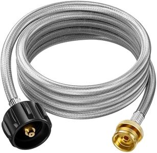 Rushare 12FT Braided Propane Hose Adapter 1lb to 20lb for Camping, Grilling