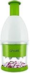 GProME Manual Slap Press Chopper Dicer,Easy to Clean , Hand Food Chopper Mincer for Vegetables Onions Garlic Nuts Salads (Green)