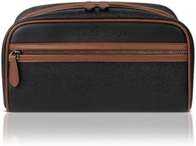 Kings Loot Premium Dopp Kit, Leather Travel Toiletry Bag, Midnight Reserve