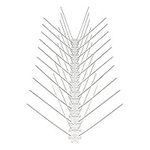 VIIRKUJA Bird Spikes 3 Metres Stainless Steel Pigeon Repellent 4 Rows Total Length 300 cm 6 Elements 50 cm Bird Repellent with Click Closure and Predetermined Breaking Points