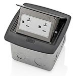 Leviton PFTR2-MB, Black Pop-Up Floor Box with 20 Amp, Tamper-Resistant Outlet