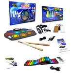 Rock And Roll It - The Original Rainbow Piano & CodeDrum. Roll Up Silicone Color Coded Piano & Drum With Play-By-Color Songbook. Portable & Flexible Electronic Music Instrument Pad