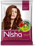 Nisha 10g Natural Color Hair Henna (pack of 6) with 1 Hair dye Brush (Natural Black)