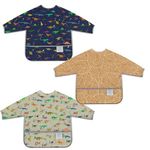 BABYBOET Waterproof Long Sleeve Baby Bibs 3PCS, Bavette Bébé Baby Feeding Bibs, Bavette Manche Longue Bebe –Wipe Clean, Machine Washable with Food Catcher Pocket. 6-36 Months