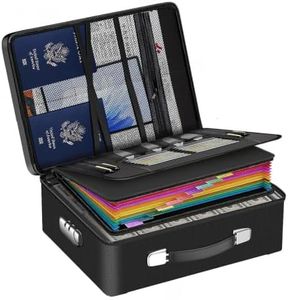 MueJah Fireproof Document Box with Lock & Accordion File Folder