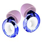 Ear Plugs Noice Cancelling Reusable Hear Protection for Sleeping, Snoring, Travel, Swimming & Concert | 25dB Noise Reduction with 5 Inner Rings 8 Ear Tips (XS/S/M/L) - Transparent Blue